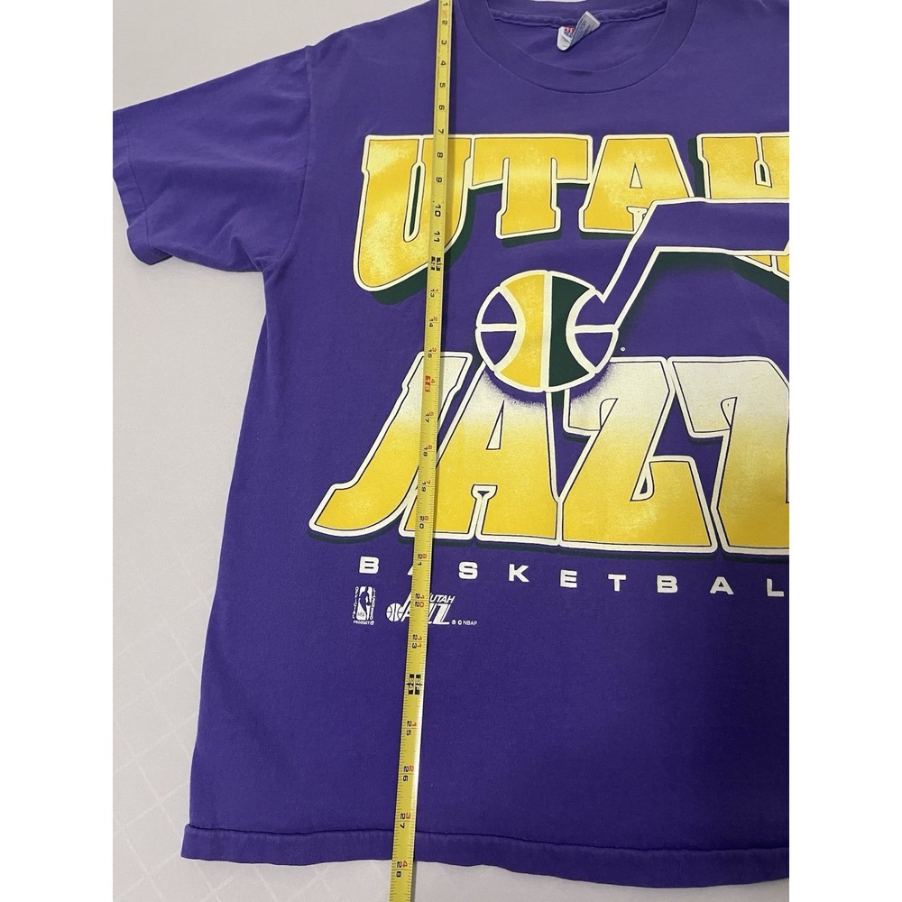 Vintage Utah Jazz Shirt Mens Large Purple NBA Basketball Sport 90s Spellout - Picture 5 of 6